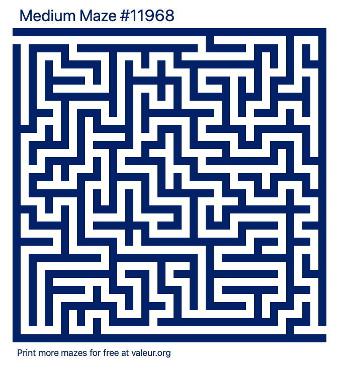 Free Printable Medium Maze number 11968