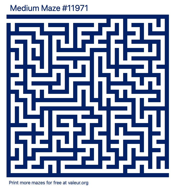 Free Printable Medium Maze number 11971