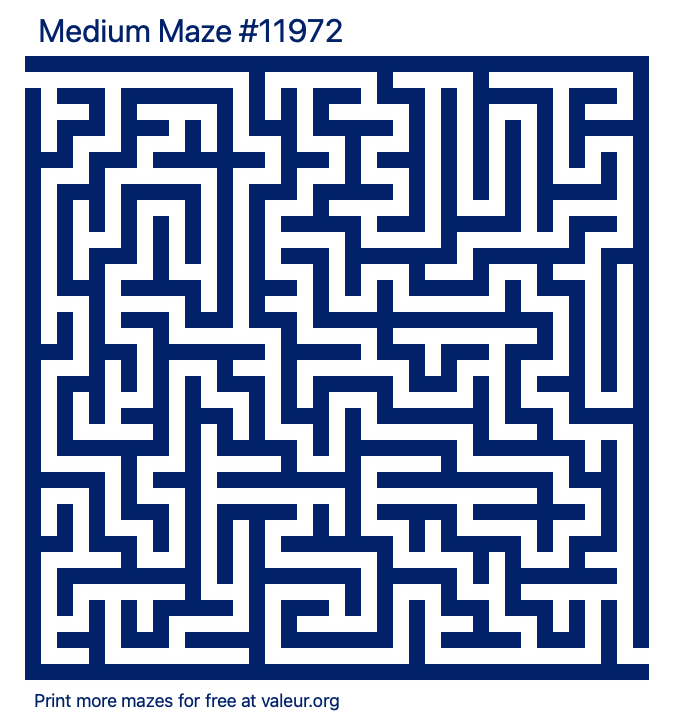 Free Printable Medium Maze number 11972