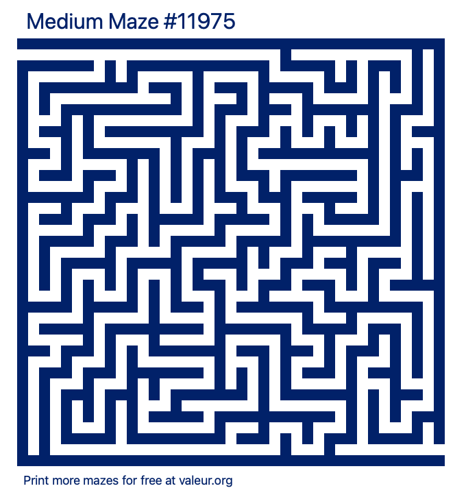 Free Printable Medium Maze number 11975