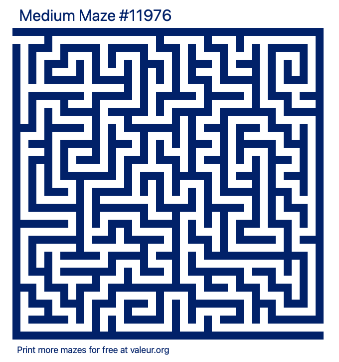 Free Printable Medium Maze number 11976