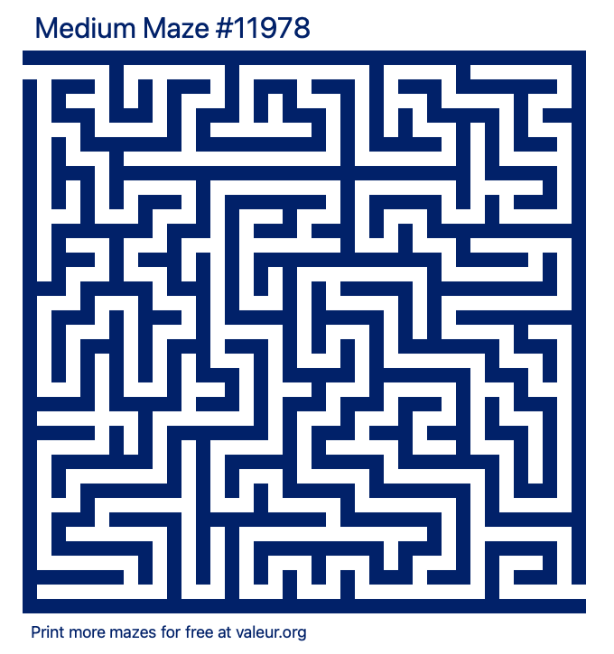 Free Printable Medium Maze number 11978