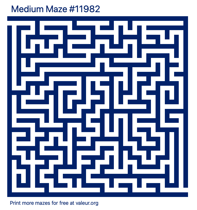 Free Printable Medium Maze number 11982