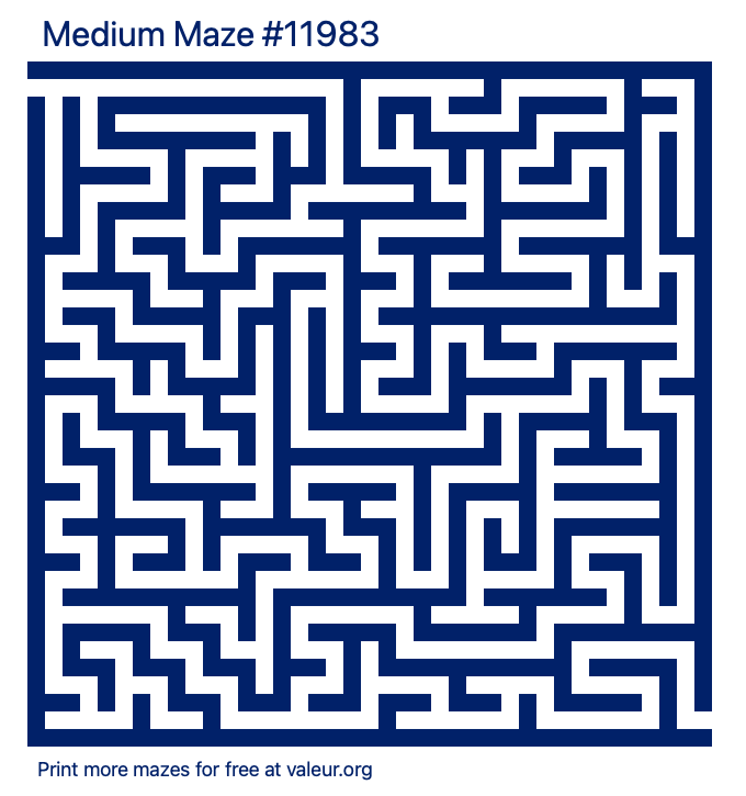 Free Printable Medium Maze number 11983