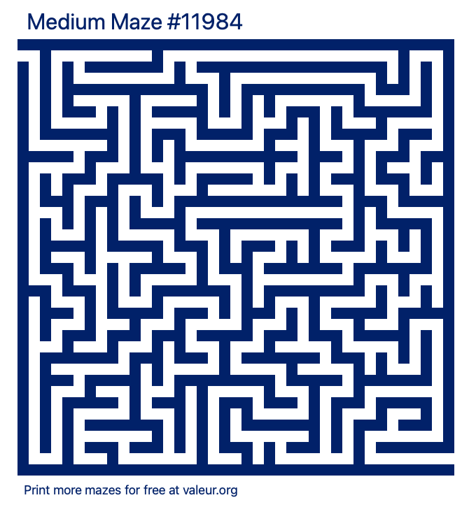 Free Printable Medium Maze number 11984