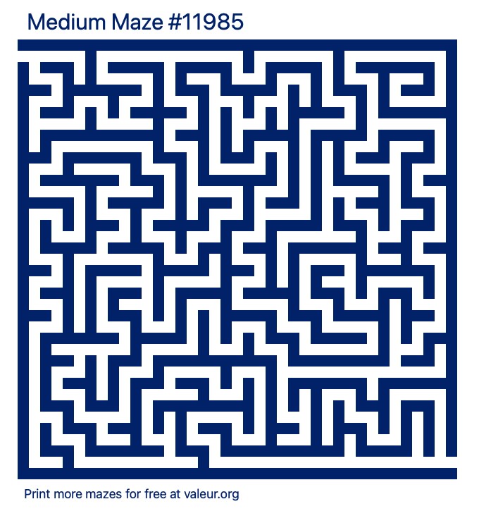 Free Printable Medium Maze number 11985