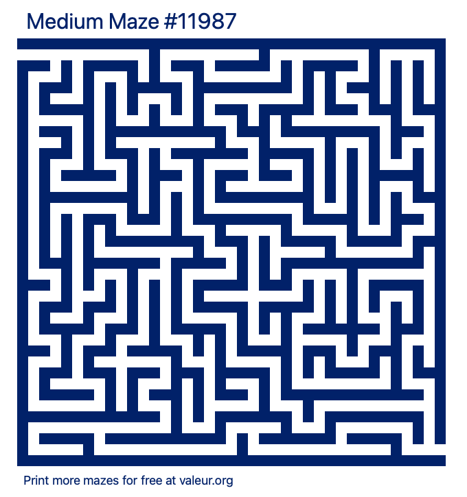 Free Printable Medium Maze number 11987