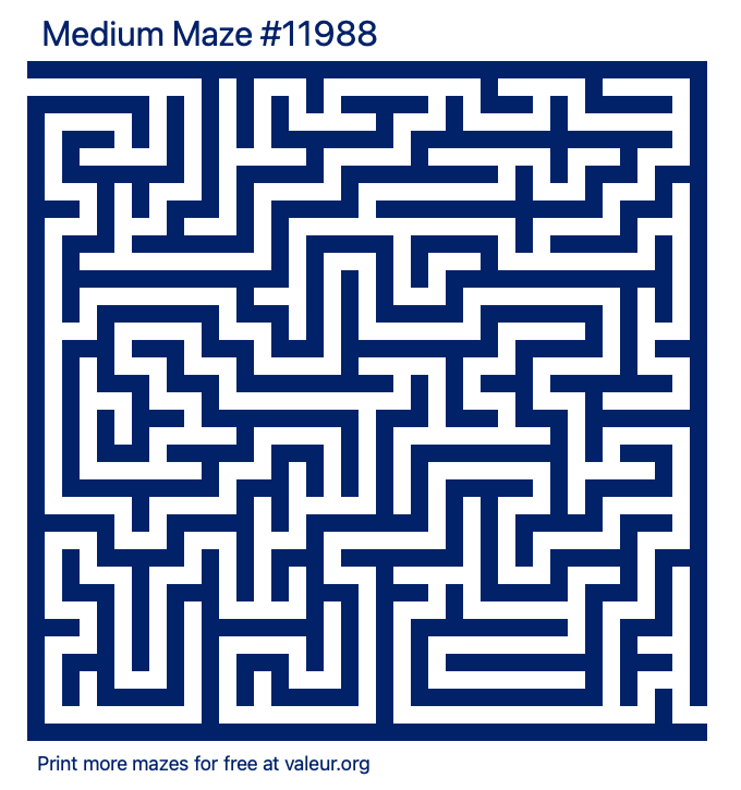 Free Printable Medium Maze number 11988