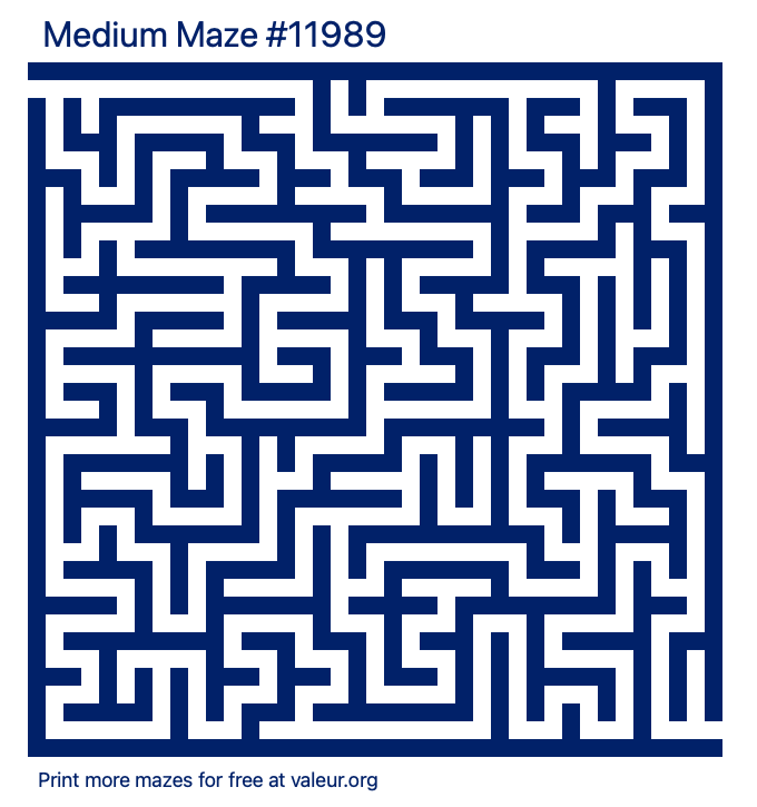 Free Printable Medium Maze number 11989