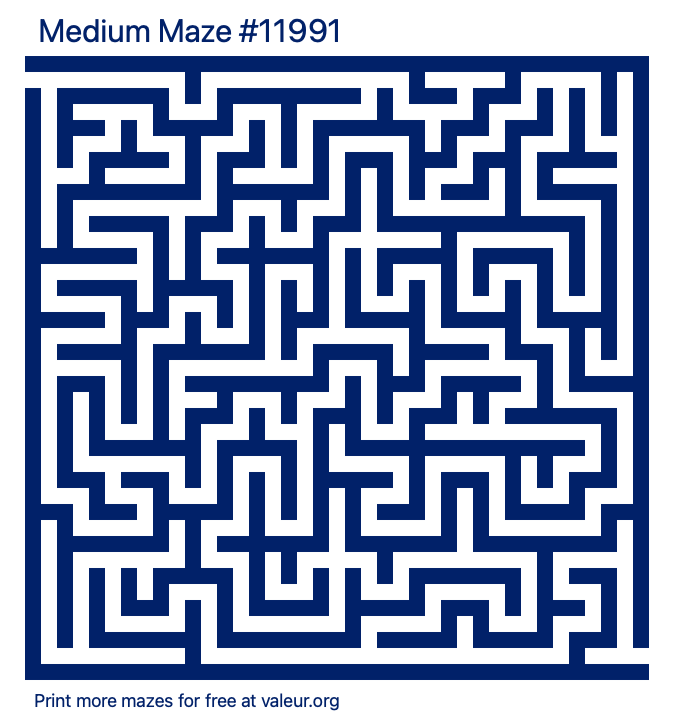 Free Printable Medium Maze number 11991