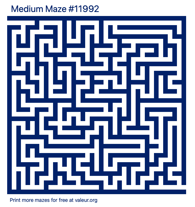 Free Printable Medium Maze number 11992