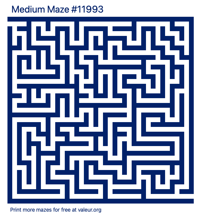 Free Printable Medium Maze number 11993
