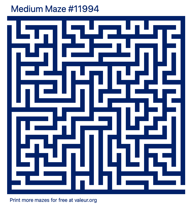 Free Printable Medium Maze number 11994