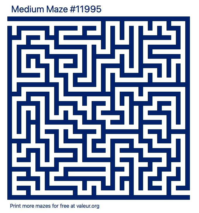 Free Printable Medium Maze number 11995