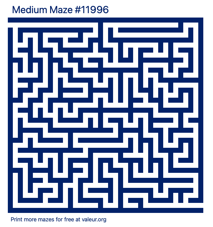 Free Printable Medium Maze number 11996