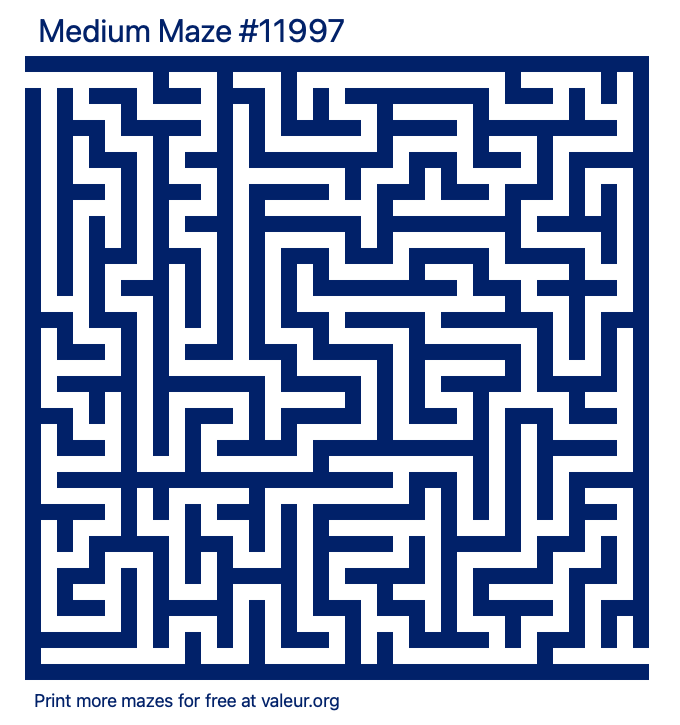 Free Printable Medium Maze number 11997