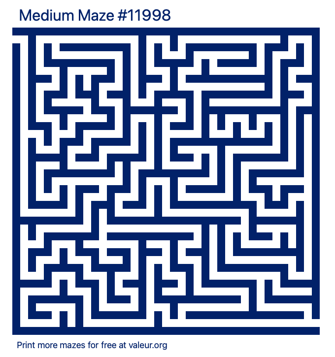 Free Printable Medium Maze number 11998