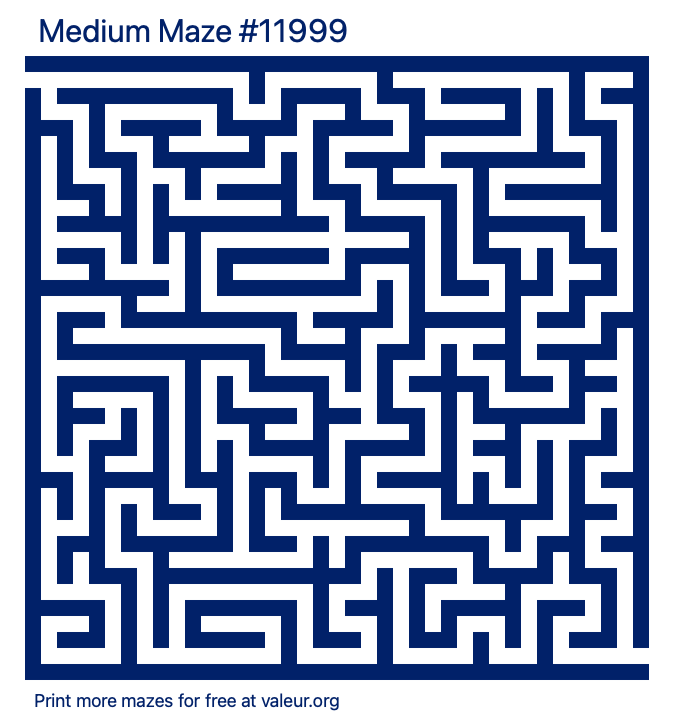 Free Printable Medium Maze number 11999