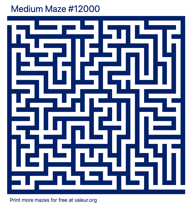 Free Printable Medium Maze number 12000