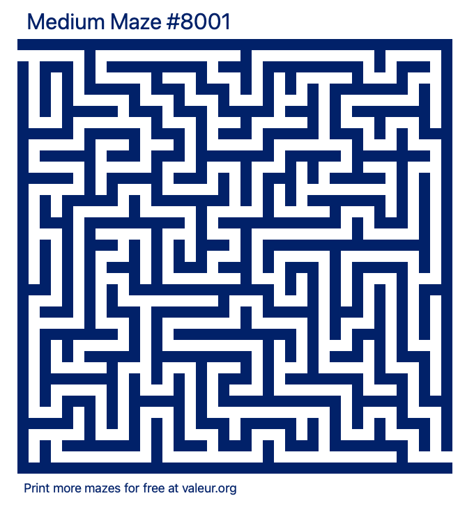 Free Printable Medium Maze number 8001