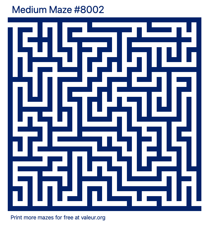 Free Printable Medium Maze number 8002