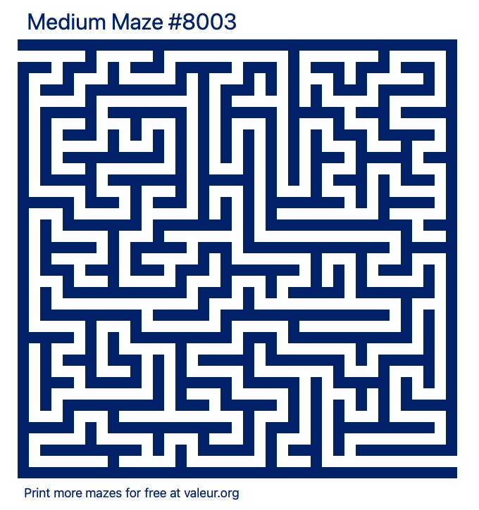 Free Printable Medium Maze number 8003