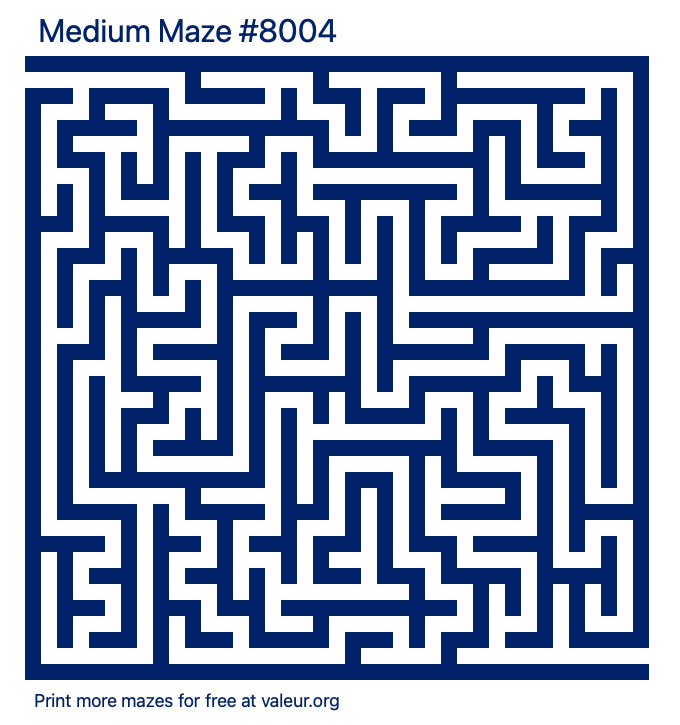 Free Printable Medium Maze number 8004