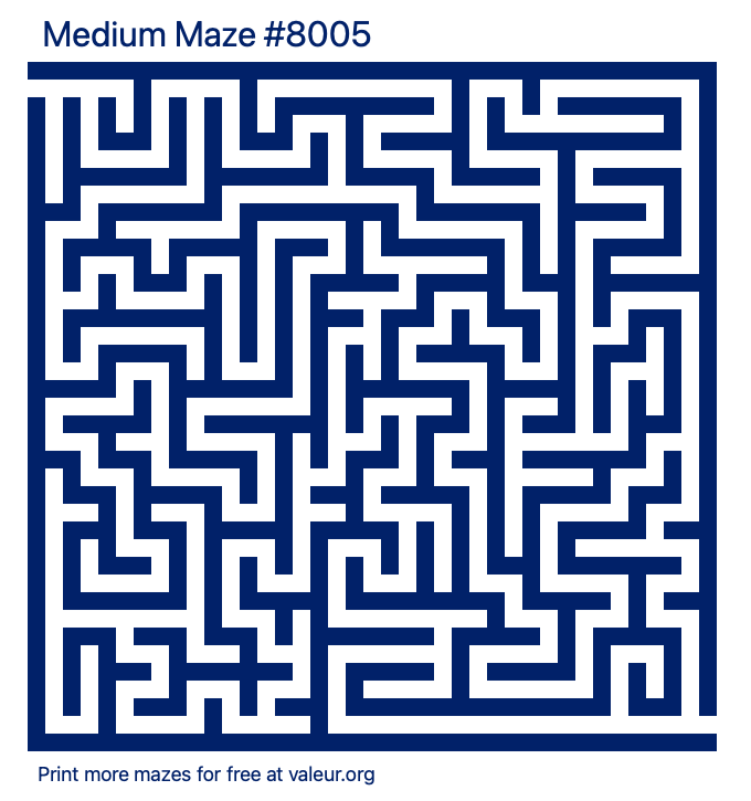 Free Printable Medium Maze number 8005