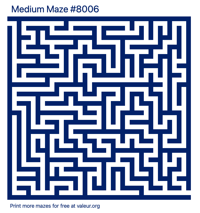 Free Printable Medium Maze number 8006