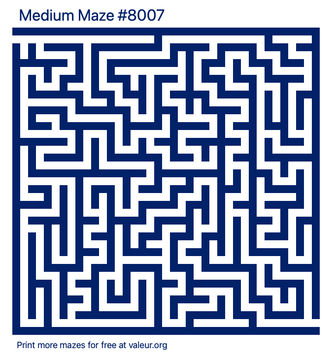 Free Printable Medium Maze number 8007