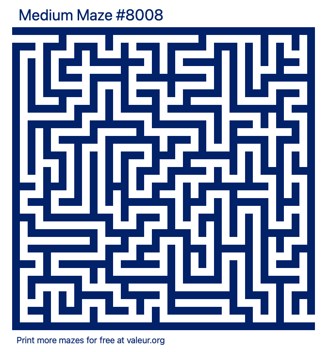 Free Printable Medium Maze number 8008