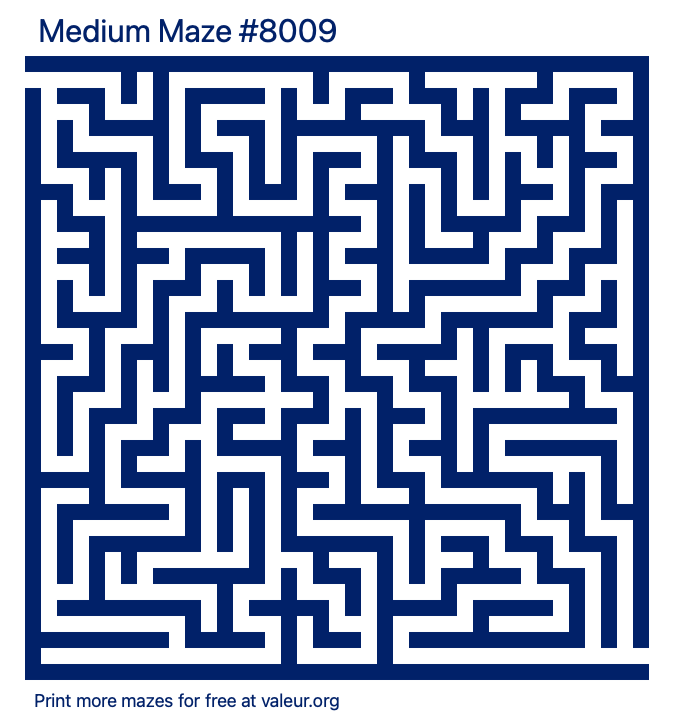 Free Printable Medium Maze number 8009