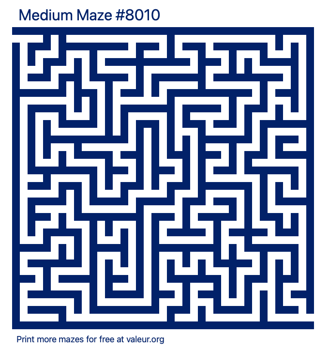 Free Printable Medium Maze number 8010