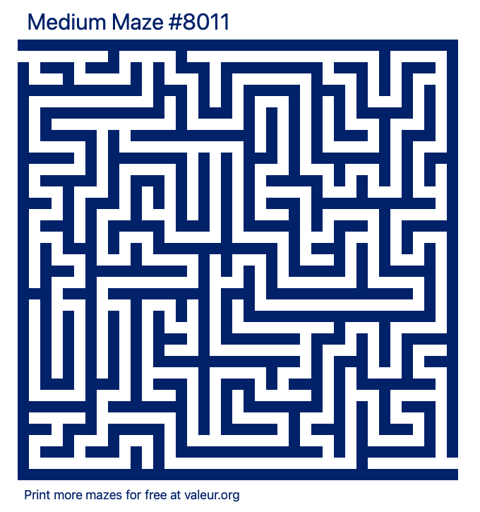 Free Printable Medium Maze number 8011