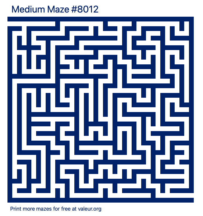 Free Printable Medium Maze number 8012