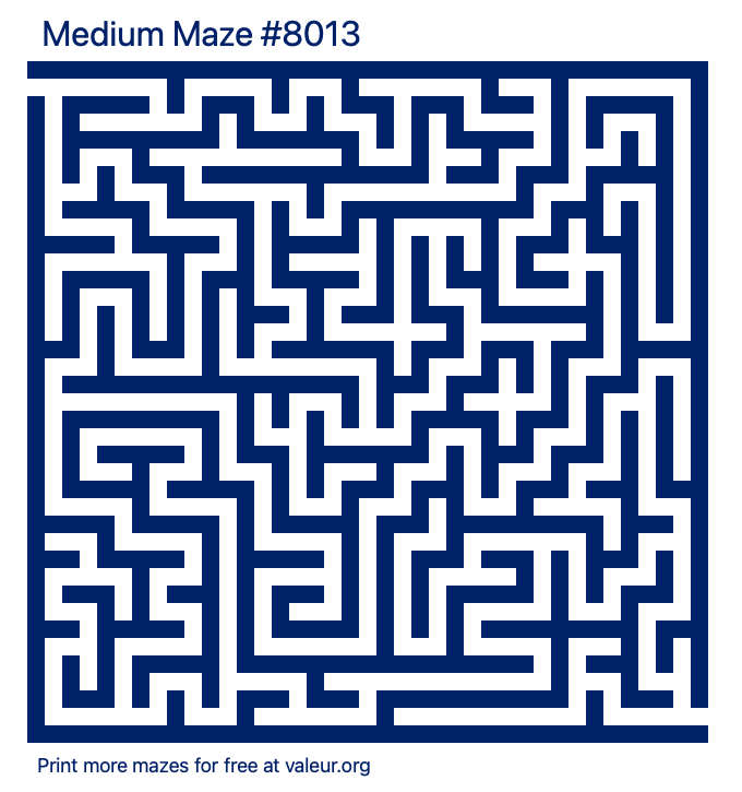 Free Printable Medium Maze number 8013