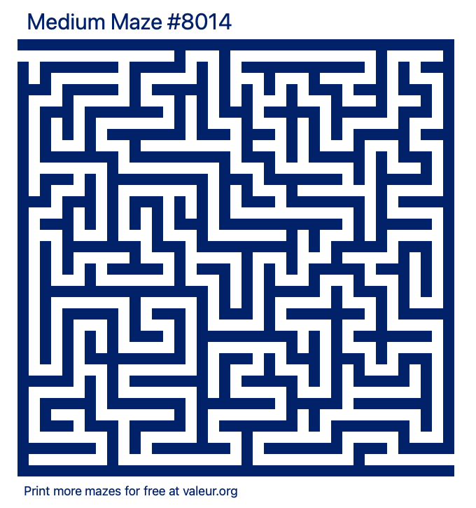 Free Printable Medium Maze number 8014