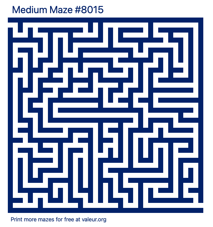 Free Printable Medium Maze number 8015