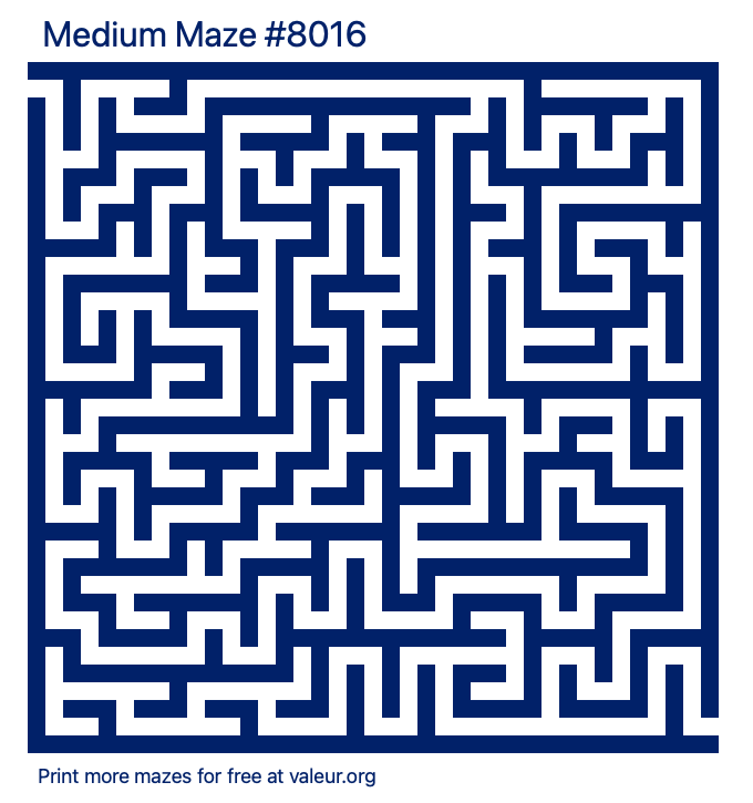 Free Printable Medium Maze number 8016