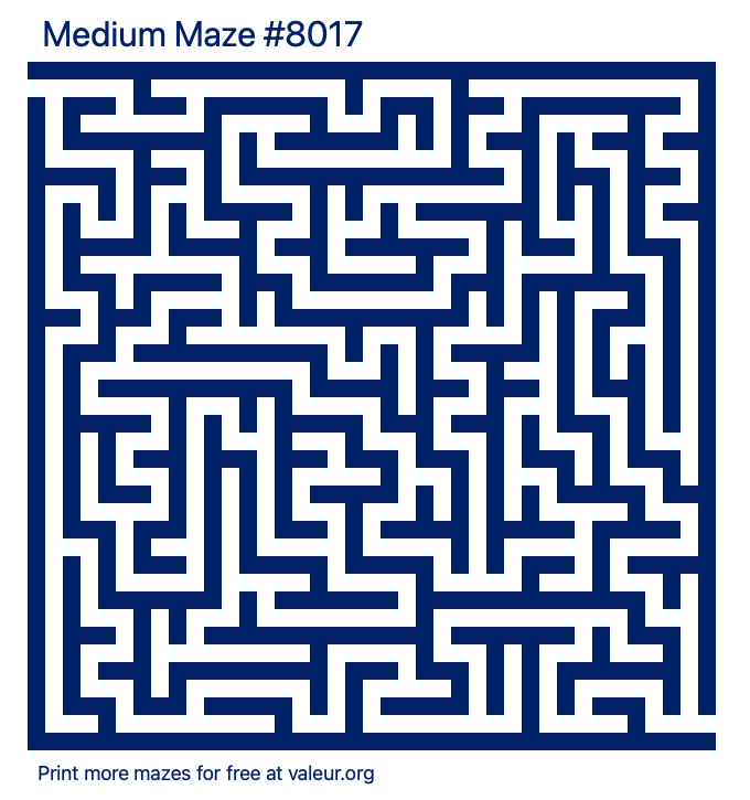 Free Printable Medium Maze number 8017