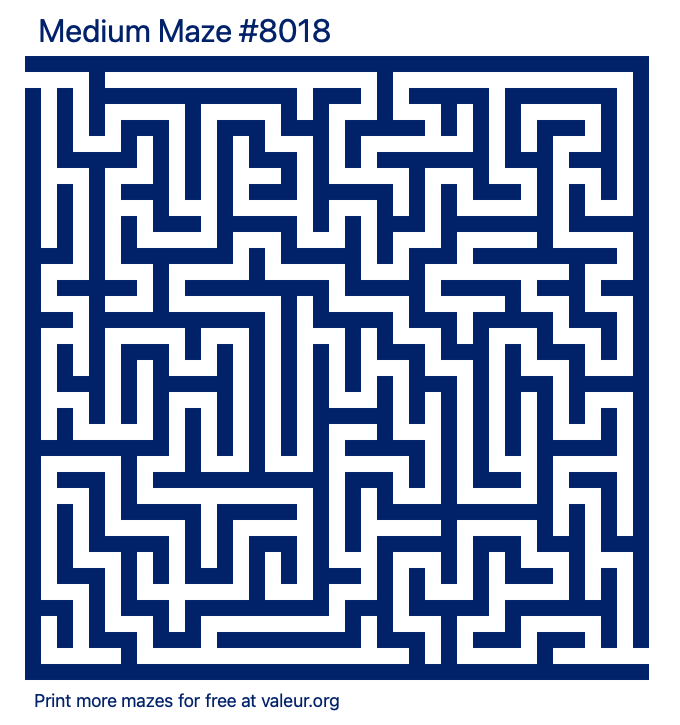 Free Printable Medium Maze number 8018