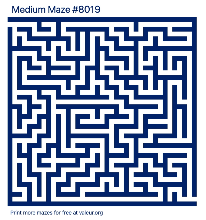 Free Printable Medium Maze number 8019