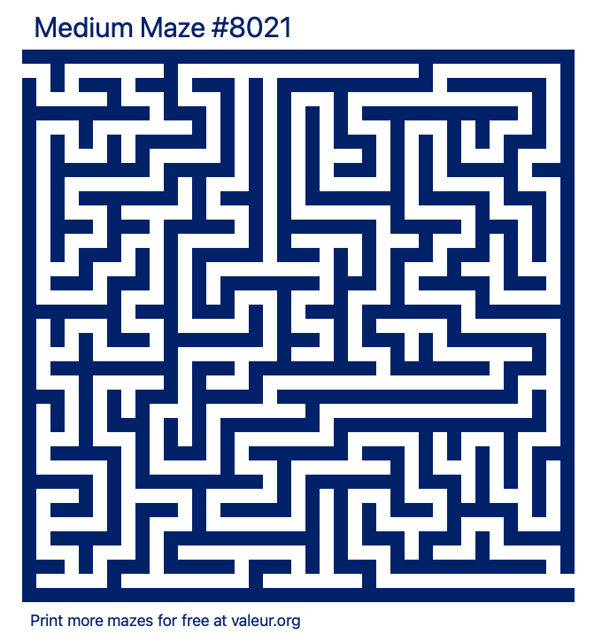 Free Printable Medium Maze number 8021