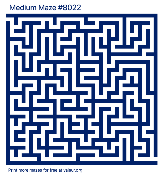 Free Printable Medium Maze number 8022