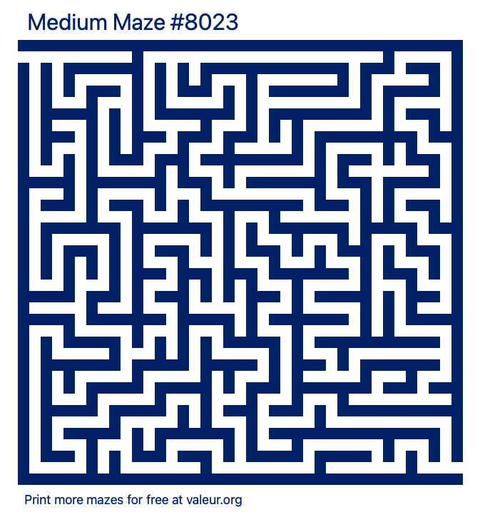 Free Printable Medium Maze number 8023