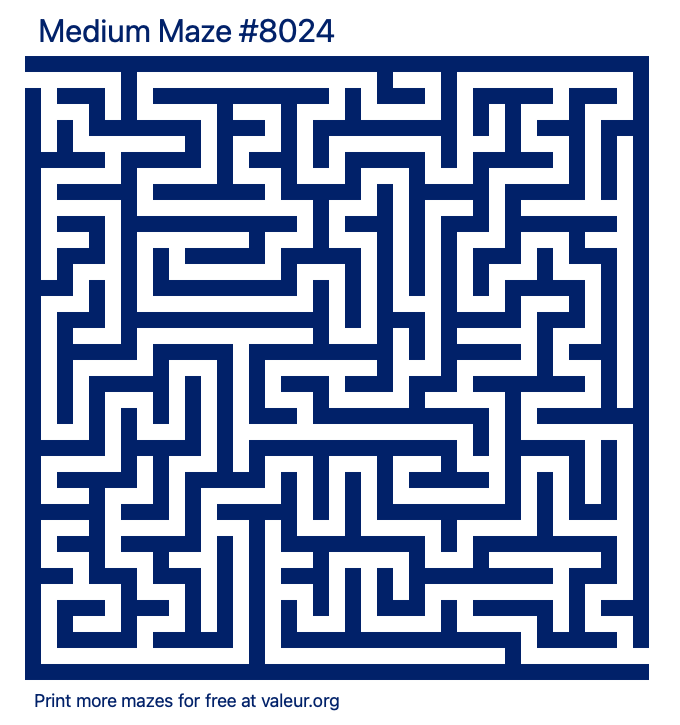 Free Printable Medium Maze number 8024