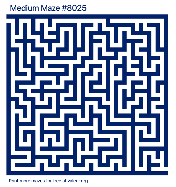 Free Printable Medium Maze number 8025