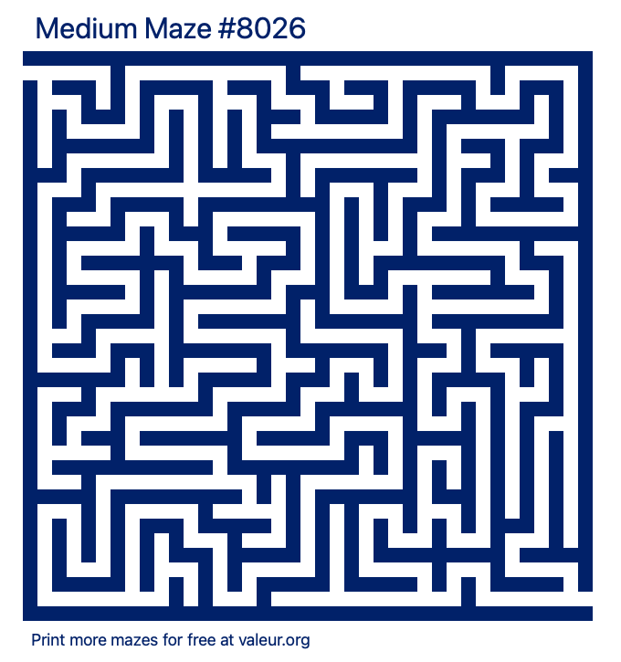 Free Printable Medium Maze number 8026