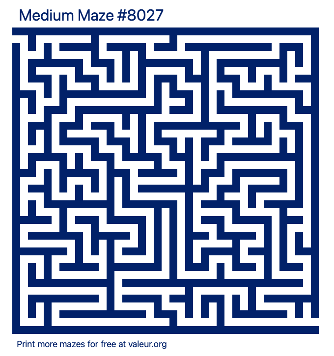 Free Printable Medium Maze number 8027