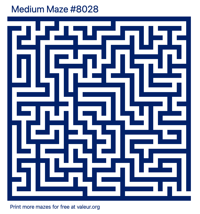 Free Printable Medium Maze number 8028